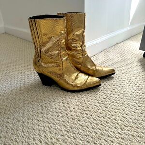Zara Gold Ankle Boots